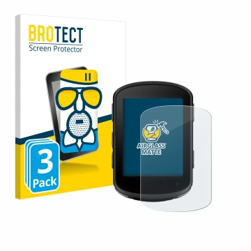 Face avant d’un emballage produit avec le logo de la marque BROTECT. À côté, l’appareil Garmin Edge 540 Solar est représenté a