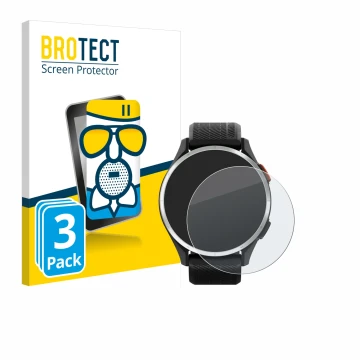 Face avant d’un emballage produit avec le logo de la marque BROTECT. À côté, l’appareil Garmin Approach S44 est représenté ave