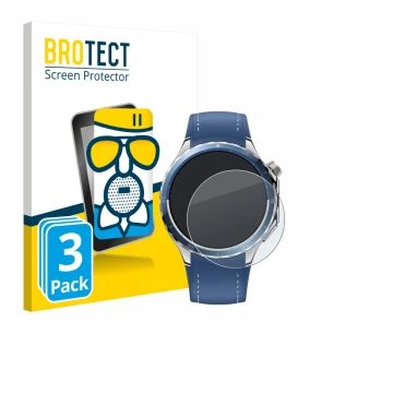 Face avant d’un emballage produit avec le logo de la marque BROTECT. À côté, l’appareil Oppo Watch X2 est représenté avec la p