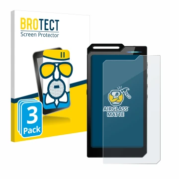 Face avant d’un emballage produit avec le logo de la marque BROTECT. À côté, l’appareil Hiby R4 est représenté avec la protect