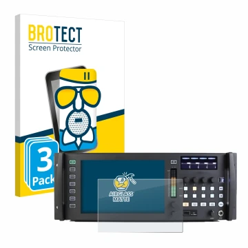 Face avant d’un emballage produit avec le logo de la marque BROTECT. À côté, l’appareil Behringer Wing Rack est représenté ave