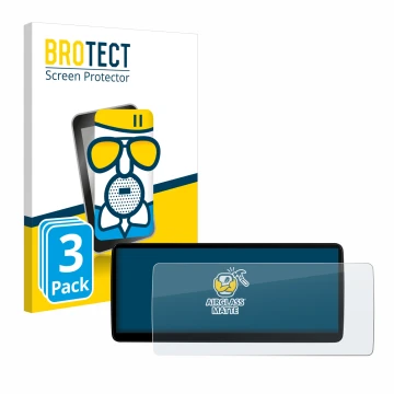 Face avant d’un emballage produit avec le logo de la marque BROTECT. À côté, l’appareil Xtrons QLB22X3UNL 12,3