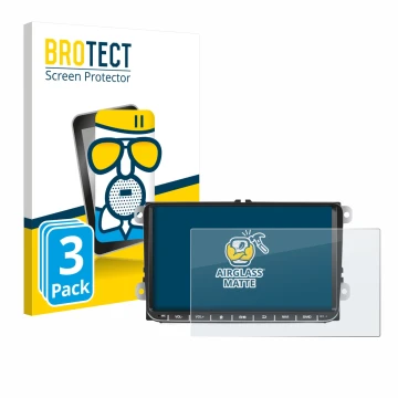 Face avant d’un emballage produit avec le logo de la marque BROTECT. À côté, l’appareil Essgoo AR9002 est représenté avec la p