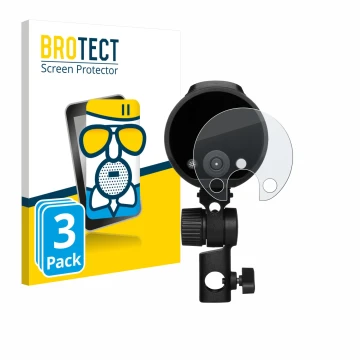 Face avant d’un emballage produit avec le logo de la marque BROTECT. À côté, l’appareil Profoto A2 est représenté avec la prot