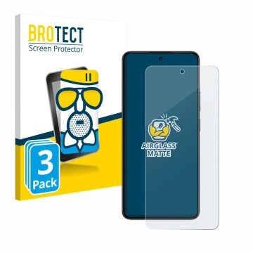 Face avant d’un emballage produit avec le logo de la marque BROTECT. À côté, l’appareil realme 14T est représenté avec la prot