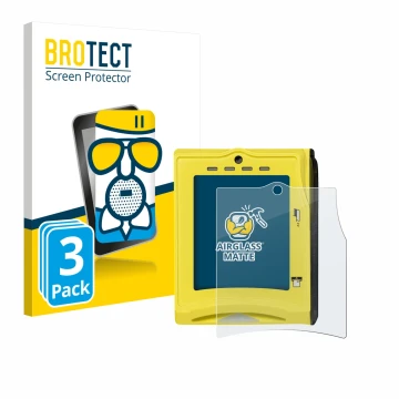 Face avant d’un emballage produit avec le logo de la marque BROTECT. À côté, l’appareil Nayax VPOS TOUCH est représenté avec l