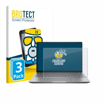 Face avant d’un emballage produit avec le logo de la marque BROTECT. À côté, l’appareil HP Zbook Ultra G1a 14