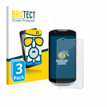 Face avant d’un emballage produit avec le logo de la marque BROTECT. À côté, l’appareil Zebra TC52x-HC est représenté avec la 