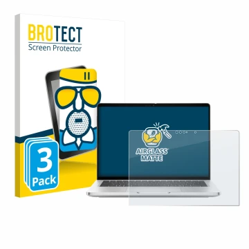Face avant d’un emballage produit avec le logo de la marque BROTECT. À côté, l’appareil Dell Pro 13 Plus 2-in-1 est représenté
