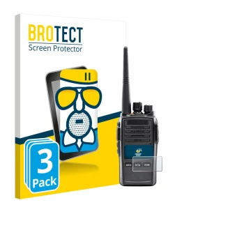 Face avant d’un emballage produit avec le logo de la marque BROTECT. À côté, l’appareil Midland G18 Pro PMR est représenté ave