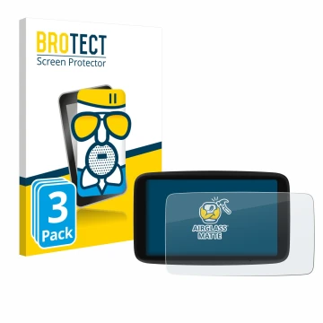 Face avant d’un emballage produit avec le logo de la marque BROTECT. À côté, l’appareil TomTom Go Navigator 6 (2ème génération