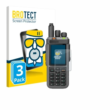 Face avant d’un emballage produit avec le logo de la marque BROTECT. À côté, l’appareil Radtel RT-880 est représenté avec la p