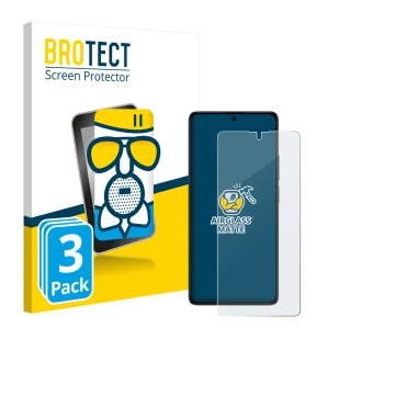 Face avant d’un emballage produit avec le logo de la marque BROTECT. À côté, l’appareil Xiaomi Poco M6 Pro 4G est représenté a