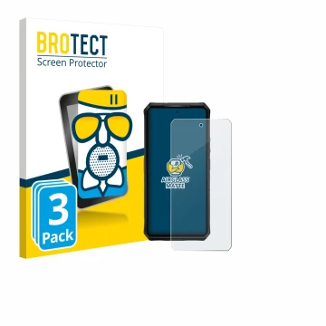 Face avant d’un emballage produit avec le logo de la marque BROTECT. À côté, l’appareil Ulefone Armor 28 Pro est représenté av