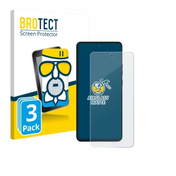 Face avant d’un emballage produit avec le logo de la marque BROTECT. À côté, l’appareil Motorola Moto G86 est représenté avec 