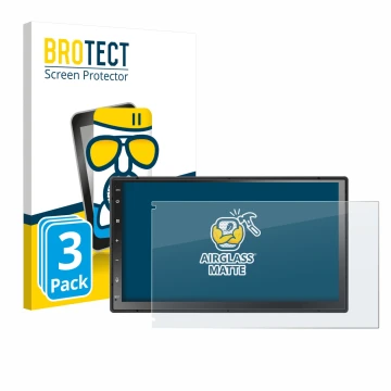 Face avant d’un emballage produit avec le logo de la marque BROTECT. À côté, l’appareil Atoto A5LG2B7T 7