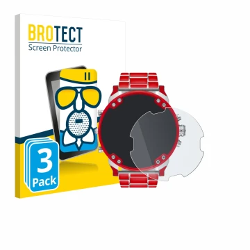 Face avant d’un emballage produit avec le logo de la marque BROTECT. À côté, l’appareil Diesel DZ7480 Mr. Daddy 2.0 est représ