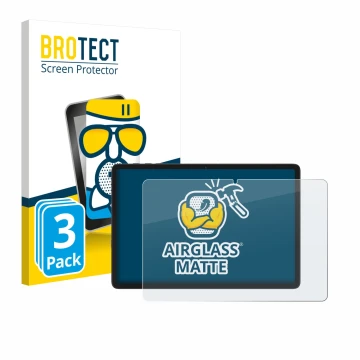 Face avant d’un emballage produit avec le logo de la marque BROTECT. À côté, l’appareil Tabwee T20 10.1