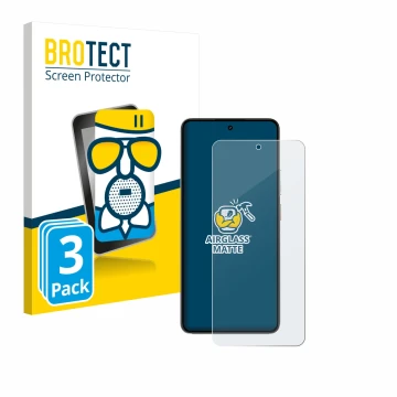 Face avant d’un emballage produit avec le logo de la marque BROTECT. À côté, l’appareil realme P3 5G est représenté avec la pr