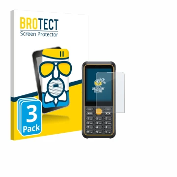 Face avant d’un emballage produit avec le logo de la marque BROTECT. À côté, l’appareil Ulefone Armor Mini 4 est représenté av