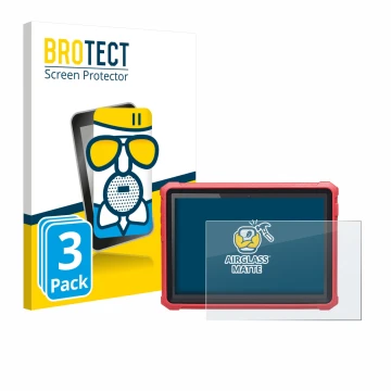 Face avant d’un emballage produit avec le logo de la marque BROTECT. À côté, l’appareil Launch X-431 Pro3 V+ Elite est représe