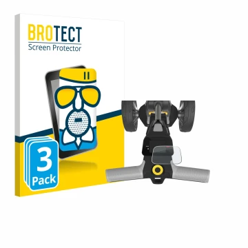 Face avant d’un emballage produit avec le logo de la marque BROTECT. À côté, l’appareil PowaKaddy CT6 2025 est représenté avec