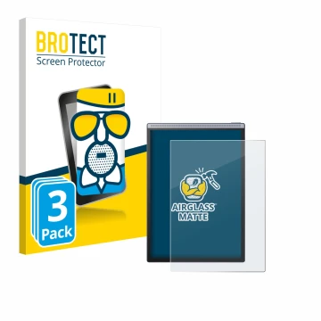 Face avant d’un emballage produit avec le logo de la marque BROTECT. À côté, l’appareil iflytek Ainote Air 2 est représenté av