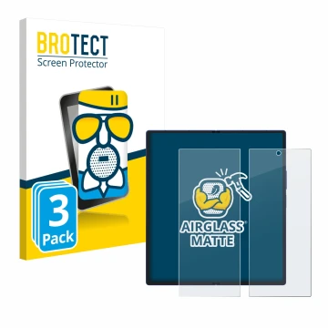 Face avant d’un emballage produit avec le logo de la marque BROTECT. À côté, l’appareil Samsung Galaxy Z Fold 7 (Affichage int