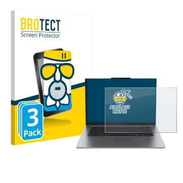 Face avant d’un emballage produit avec le logo de la marque BROTECT. À côté, l’appareil Lenovo ThinkPad X9 15 G1 est représent