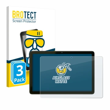 Face avant d’un emballage produit avec le logo de la marque BROTECT. À côté, l’appareil VALE Tablet V10A est représenté avec l