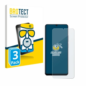 Face avant d’un emballage produit avec le logo de la marque BROTECT. À côté, l’appareil realme Note 70T est représenté avec la