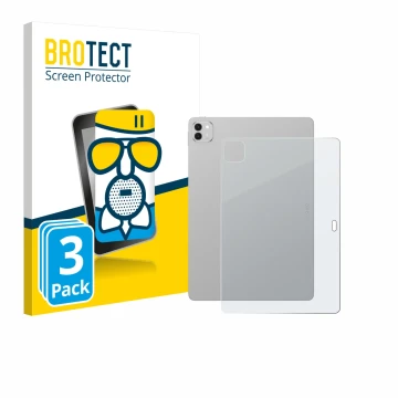 Face avant d’un emballage produit avec le logo de la marque BROTECT. À côté, l’appareil Honor Magicpad 3 (Arrière) est représe