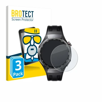 Face avant d’un emballage produit avec le logo de la marque BROTECT. À côté, l’appareil Huawei Watch GT 6 Pro (46 mm) est repr