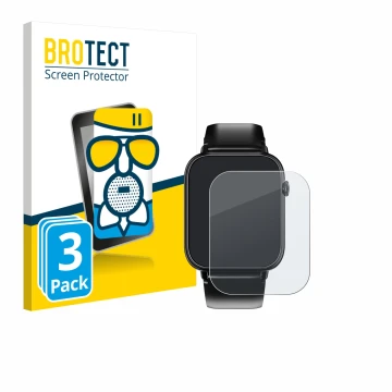 Face avant d’un emballage produit avec le logo de la marque BROTECT. À côté, l’appareil Oukitel V3 1.83
