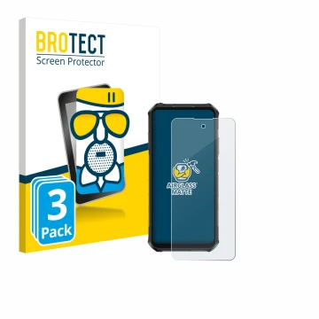 Face avant d’un emballage produit avec le logo de la marque BROTECT. À côté, l’appareil Ulefone Armor X16 Pro est représenté a