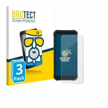 Face avant d’un emballage produit avec le logo de la marque BROTECT. À côté, l’appareil Ulefone RugKing est représenté avec la