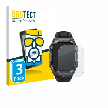 Face avant d’un emballage produit avec le logo de la marque BROTECT. À côté, l’appareil Kospet Tank M4 est représenté avec la 