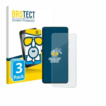 Face avant d’un emballage produit avec le logo de la marque BROTECT. À côté, l’appareil Motorola Edge 70 est représenté avec l