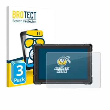 Face avant d’un emballage produit avec le logo de la marque BROTECT. À côté, l’appareil Higole F7G Rugged Tablet 10.1