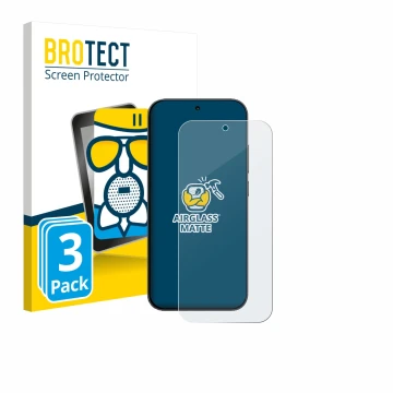 Face avant d’un emballage produit avec le logo de la marque BROTECT. À côté, l’appareil Xiaomi Redmi K90 est représenté avec l