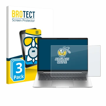 Face avant d’un emballage produit avec le logo de la marque BROTECT. À côté, l’appareil HP ProBook 4 G1a 16