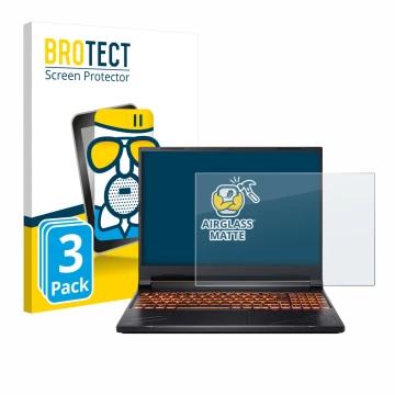 Face avant d’un emballage produit avec le logo de la marque BROTECT. À côté, l’appareil Acer Nitro V 16 est représenté avec la