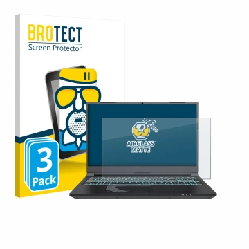 Face avant d’un emballage produit avec le logo de la marque BROTECT. À côté, l’appareil Gigabyte G5 2024 est représenté avec l