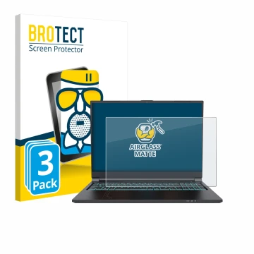 Face avant d’un emballage produit avec le logo de la marque BROTECT. À côté, l’appareil Gigabyte G6 2023 est représenté avec l