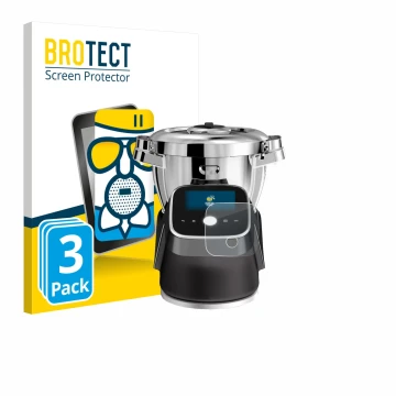 Face avant d’un emballage produit avec le logo de la marque BROTECT. À côté, l’appareil Moulinex i-Companion Touch Pro est rep