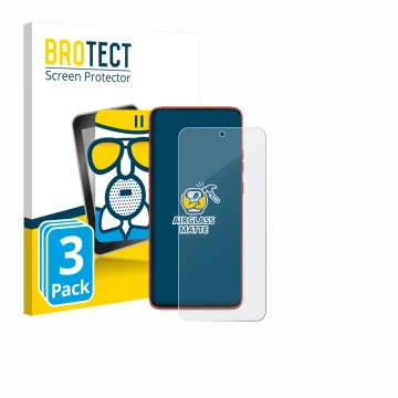 Face avant d’un emballage produit avec le logo de la marque BROTECT. À côté, l’appareil Motorola Edge 60 Neo est représenté av