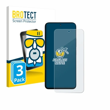 Face avant d’un emballage produit avec le logo de la marque BROTECT. À côté, l’appareil Xiaomi Poco M7 Plus est représenté ave