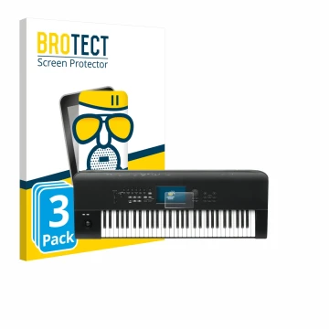 Face avant d’un emballage produit avec le logo de la marque BROTECT. À côté, l’appareil KORG Nautilus 61 est représenté avec l