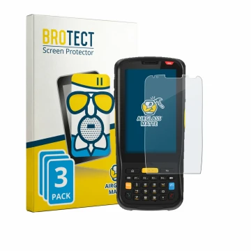 Face avant d’un emballage produit avec le logo de la marque BROTECT. À côté, l’appareil Newland MT65 Beluga V est représenté a
