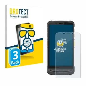 Face avant d’un emballage produit avec le logo de la marque BROTECT. À côté, l’appareil Newland MT9055 Orca III est représenté